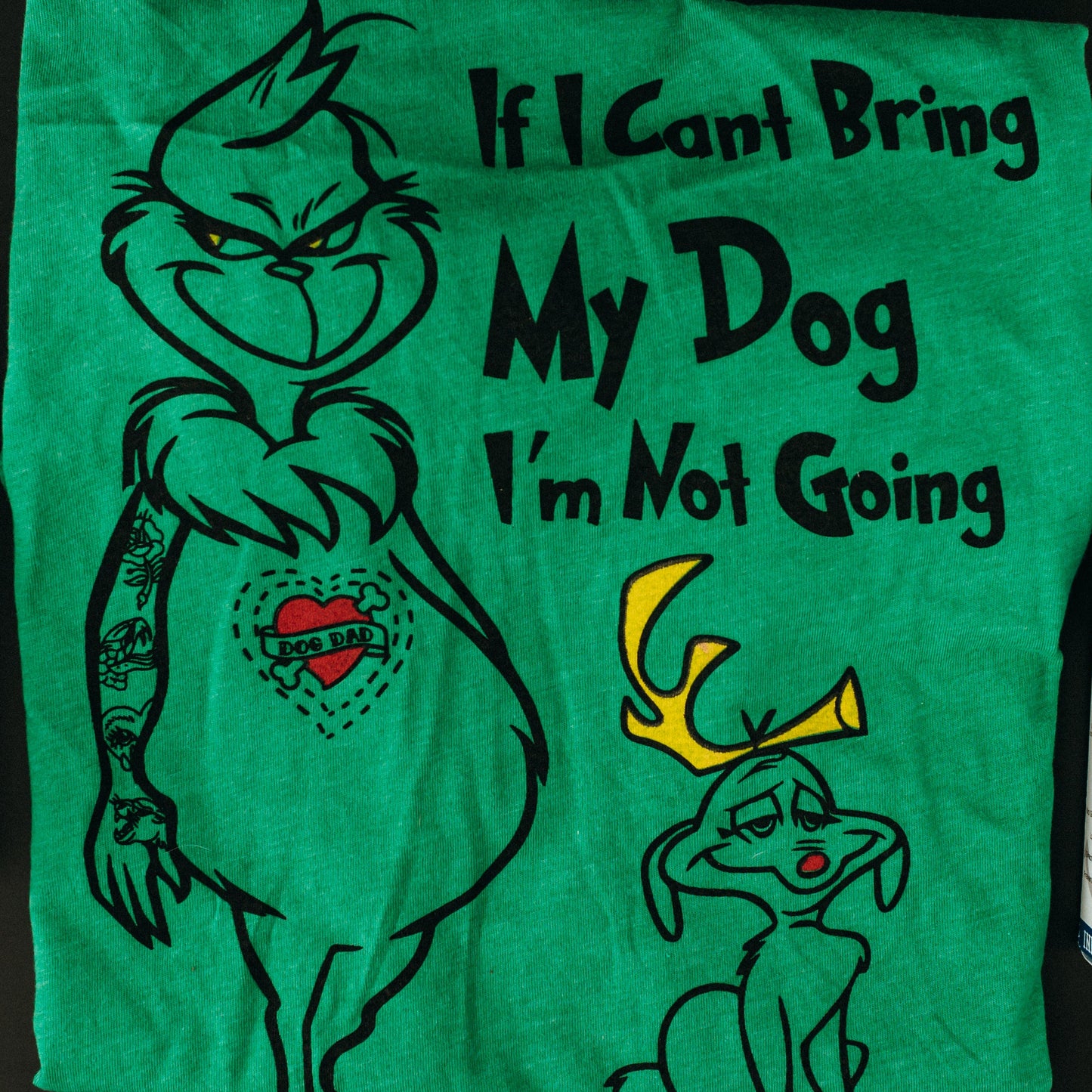 Tattooed Dog Dad Christmas Grinch T-Shirt