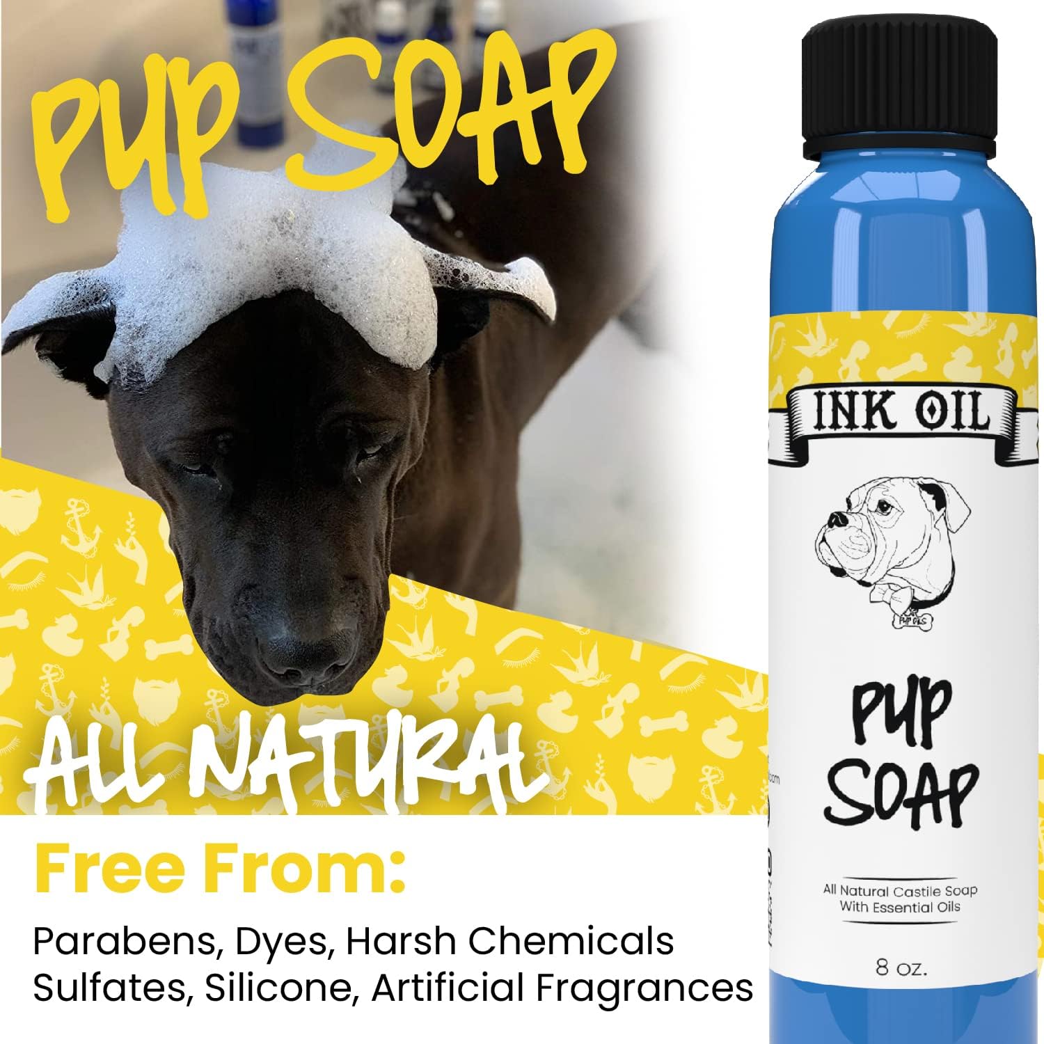 All Natural Castile Pup Soap Shop Ink Oil