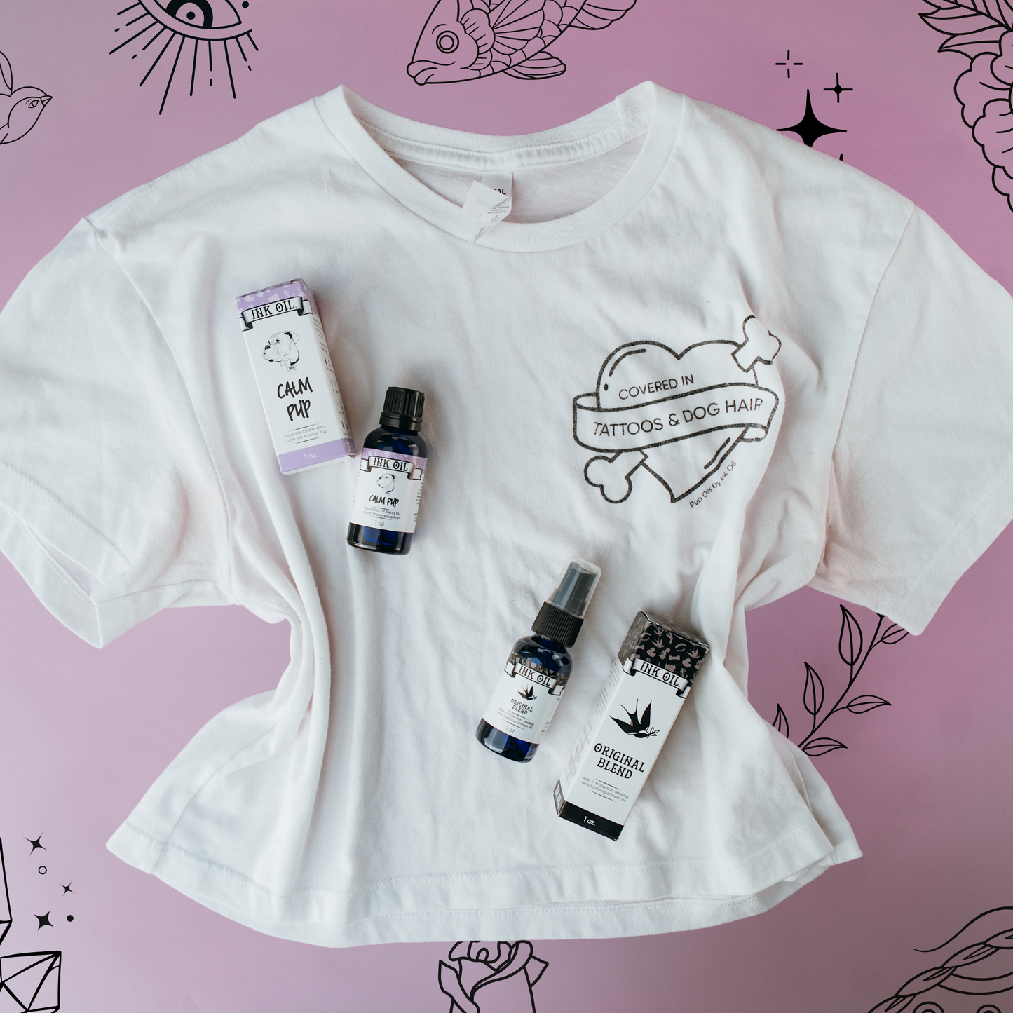 Tattooed Dog Mom Kit / Perfect Gift for Dog Mom / Covered in Tattoos & Dog Hair / Dog Mom Present / Tattoo Oil, Dog Oil, Dog Mom Sweater